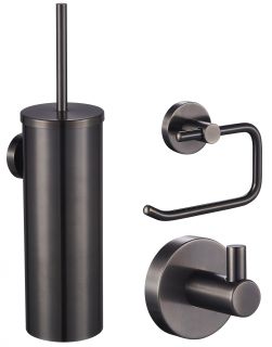 Набор аксессуаров из 3 предметов Wonzon & Woghand WW-8100-GM крючок держатель для бумаги ёршик тёмный графит